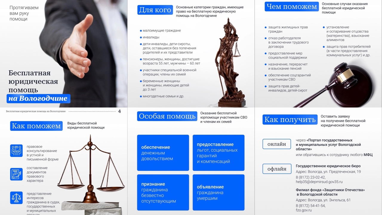 Бесплатная юридическая помощь на Вологодчине
