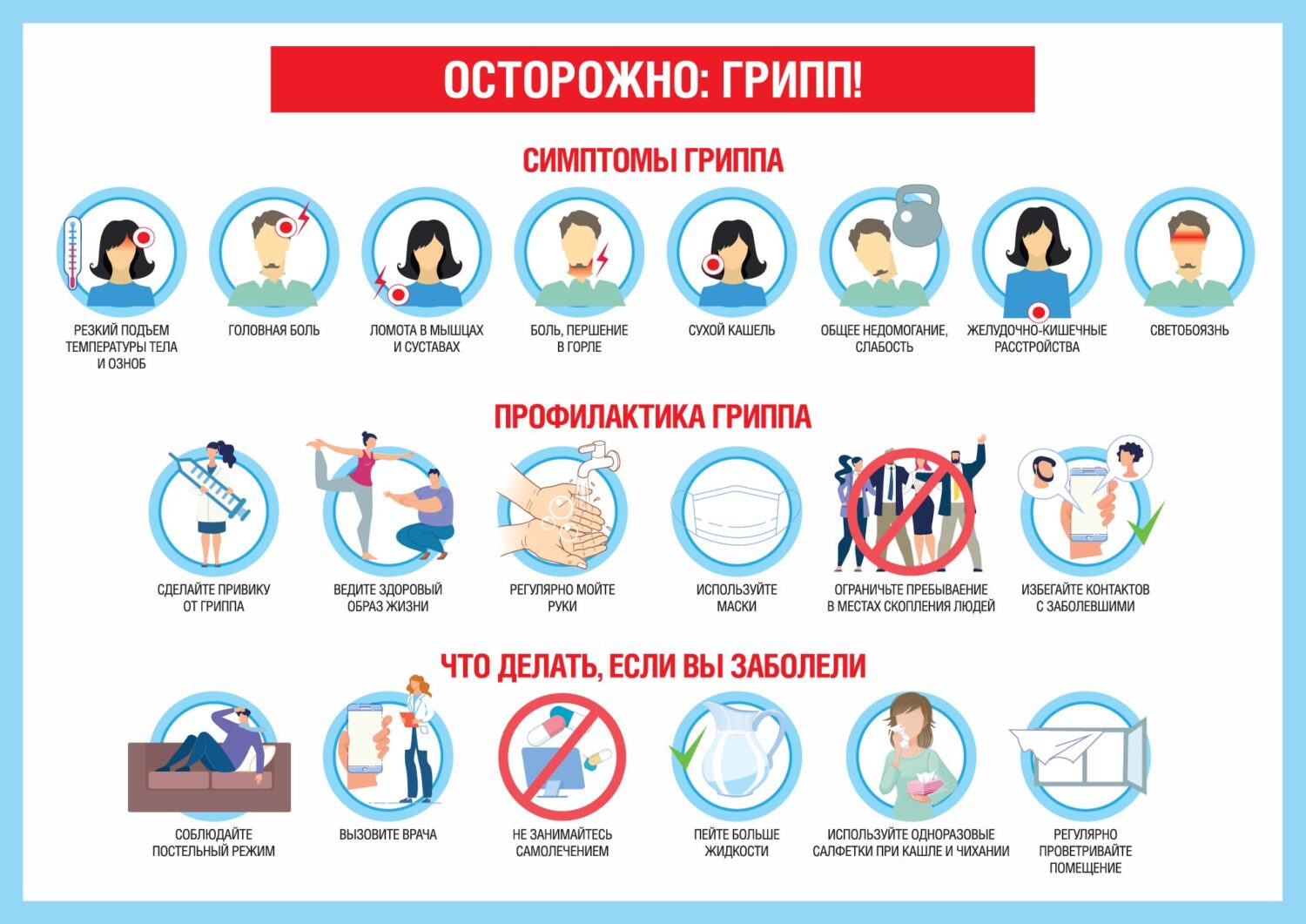 Роспотребнадзор информирует о профилактике гриппа, COVID-19 и других вирусных заболеваний